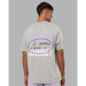 Be Yourself FLXCotton Oversize Tee-Circular Grey Washed-Violet 220gsm พิมพ์ดิจิตอลและพิมพ์ซิลค์สกรีน - Product Image 2