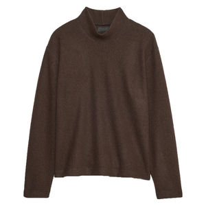 Pull en tricot à col roulé personnalisé pour hommes broderie de manchettes côtelées 100% laine pull tricots sweat-shirt pour hommes uni vierge OEM - Product Image 1