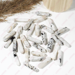 Vente en gros de cristaux de pierre de lune arc-en-ciel de haute qualité, pointes de crayon à double terminaison pour la décoration et les cadeaux - Product Image 2