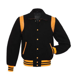 Chaqueta universitaria de lana ajustada regular de nueva moda para hombre, chaqueta Bomber Baseball Spring Casual Formal Front Logo - Product Image 1