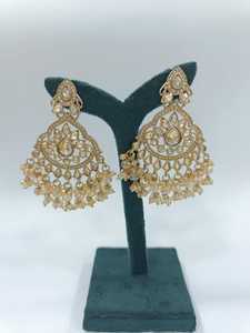 Top Fashion Vintage Goutte D'eau Cloche Boucles D'oreilles Indien Kundan Style Traditionnel Plaqué Or Alliage Dames Boucles D'oreilles Ensemble pour les Femmes - Product Image 5