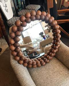 Handcrafted Wooden Octagon <b>Mirror</b> Modern Rustic Appeal in Warm Natural Tone - Product Image 2