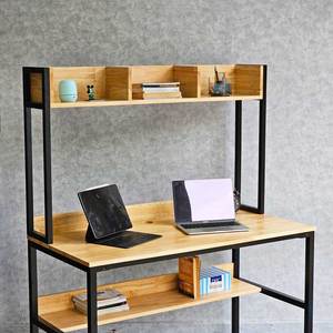 โต๊ะทำงานมินิมอล FD68062 ขนาด 120x60x150 ซม. พร้อมชั้นวางหนังสือ ทำจากไม้ยางพารา เฟอร์นิเจอร์สำนักงาน โต๊ะคอมพิวเตอร์แบบดั้งเดิม - Product Image 3