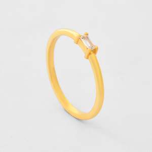แหวน zircon Baguette Stacker ในเงินสเตอร์ลิงและ18K Gold Vermeil มีสีทอง/เงิน/กุหลาบทอง - Product Image 1