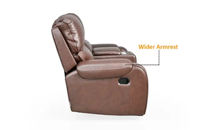 Royaloak New York โซฟาห้องนั่งเล่น2ที่นั่งพร้อมคอนโซลหนังเทียมแบบอเมริกัน - Product Image 6