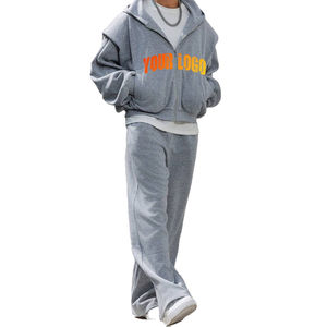 Fabricante de Fábrica, Conjuntos Deportivos con Cremallera Extra Grande, 100% Algodón, Felpa, Cierre de Cremallera, Tallas Grandes, Impresión Personalizada, Conjuntos Deportivos para Hombre - Product Image 1