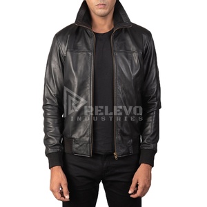 Men's <b>leather</b> <b>jacket</b> wholesale Tanned <b>Real</b> <b>Leather</b> <b>Jacket</b> Men Eco-Friendly Quilted Stand Collar Winter Coat Lining Custom Logo - Product Image 1