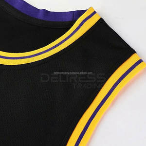 Maillot de basket-ball en polyester respirant noir personnalisé OEM de haute qualité, dernier design, vente en gros de vêtements de sport - Product Image 4