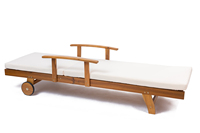 Chaise longue de jardin en teck massif 100% fabriqué au Vietnam, durable, de haute qualité, avec coussin, moderne, pliable, portable, pour la plage et le jardin