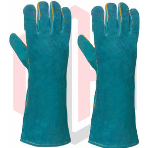 Gants de soudage de travail de sécurité en cuir de grain de peau de vache résistant à la déchirure respirant sans silicone Logo personnalisé Gants de soudeur de construction - Product Image 6