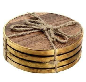 ที่รองแก้วไม้อะคาเซียพร้อมปากถาดรองแก้วไม้โอ๊คทรงกลมถาดรองแก้วกาแฟสำหรับใช้ในสำนักงานหรือปาร์ตี้รับประทานอาหารกลางแจ้ง - Product Image 2