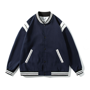 Pro-Style Custom OEM <b>Men</b>’s Anti-Wrinkle Varsity <b>Jacket</b> Casual Slim-Fit Zipper <b>Jacket</b> with Stand Collar - Product Image 3