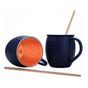 Customized 250ml Copper Moscow Mule Metal <b>Black</b> Stainless Steel <b>Mugs</b> for Beer & Cocktail Christmas Parties - Product Image 1