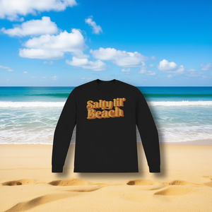 Camiseta Vintage Retro de los 70, Estilo Salty Lil' Beach, Linda Camiseta de Verano de Manga Larga para Vacaciones, Camiseta Promocional Linda Vintage Retro de los 70 - Product Image 3