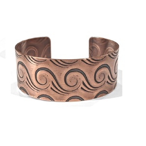 Venta al por mayor acabado de cobre 2024 para pulsera de cobre puro de Metal rojo hecha a mano joyería oxidada rústica de México para mujeres - Product Image 4