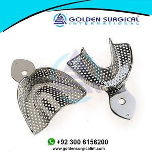 Equipo de Laboratorio de Ortodoncia, Bandejas de Impresión de Acero Inoxidable de Tamaño LMS Superior e Inferior para Laboratorio Dental - Product Image 3