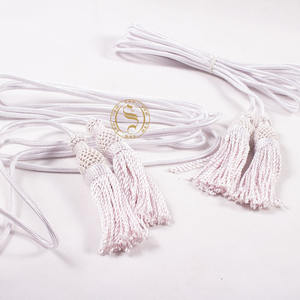 La mejor venta de cuerda pectoral religiosa, nudo redondo, cinctura con borlas de flecos, Material de lingotes de borlas de seda decorativas de seda - Product Image 5