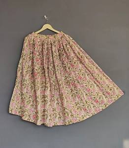 Handmade 100% Cotton Women's <b>Skirt</b> Indian Style <b>Long</b> Party Wear Casual Plus Size Tennis Girl's Gift Breathable Natural - Product Image 1