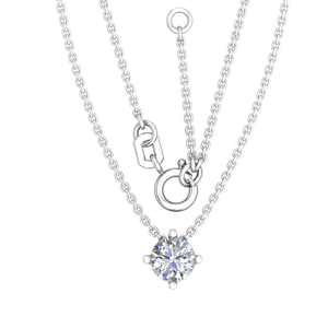 Collar de mujer exportador indio de calidad del proveedor con cadena de cuerda de oro amarillo de 10K con diamante cultivado en laboratorio VS 0,25 Cts - Product Image 2