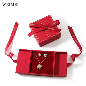 Weimei Sang Trọng Biểu Tượng Tùy Chỉnh Tông Vòng Cổ Nhẫn Đồ Trang Sức Bao Bì Hộp Đồ Trang Sức Từ Hộp Quà Tặng Với Ribbon - Product Image 5