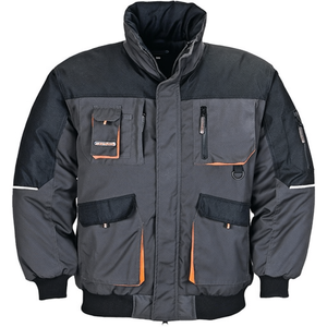 TERRATREND <b>Pilot</b> <b>Jacket</b> in Dark Grey/Black/Orange Stylish Raincoat - Product Image 2