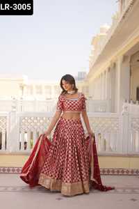 Nouvelle tenue de soirée indienne à la mode Banarasi Saree en soie avec chemisier Pièce Prix de gros bas pas cher pour les femmes Lehanga Choli - Product Image 3