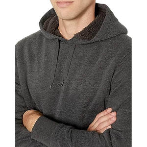Men's Super-<b>Soft</b> Quilted Pullover <b>Hoodie</b> Textured Charcoal Fleece with Puff Printing Winter Style Hooded Collars Hoodies - Product Image 4