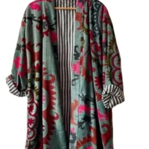 Attrayant Brodé Vieux Boho Kimono Strigth Avec Lourd Broderie Vintage Robe Pour Son