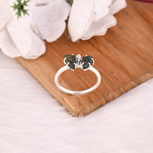 Natural Bio Tourmaline Carving Stone 925 Sterling Silver Party Wear Rings Natural Stone Handmade Rings Women Jewelry - Product Image 5