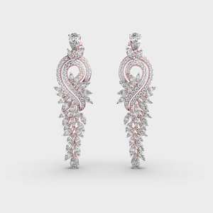 Lab-Grown Cluster Diamond Vintage Wedding <b>Earrings</b> 14K Solid <b>Gold</b> Dangle Multi-Stone for Engagement Anniversary Gifts for Her - Product Image 3