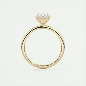 แหวนหมั้นเพชรโมอิส3 CT ดีไซน์แบบคลาสสิกเรียบง่ายดีไซน์กรงเล็บสี่อันสำหรับ925ทรงรีสีเงินแบบวงตรงใบรับรอง - Product Image 4