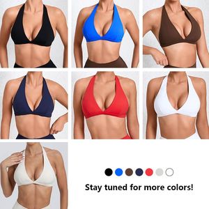 บราโยคะคอวีแบบกำหนดเองสปอร์ตบราเปิดหลังระบายอากาศได้สำหรับยิมและฟิตเนสออกกำลังกายสไตล์เรียบง่าย - Product Image 4