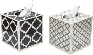 Caja de Pañuelos con Incrustaciones de Hueso, Decoración Artesanal para el Hogar, Regalo Perfecto para el Hogar Nuevo, Ocasiones Especiales, Adorno Decorativo de Lujo, Pieza Única - Product Image 4