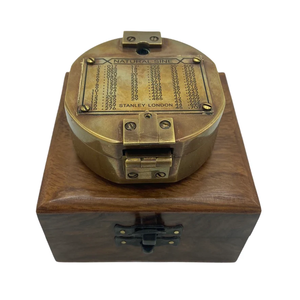 Brújula Brunton de latón puro con acabado dorado antiguo en caja de color marrón de madera para dirección - Product Image 4