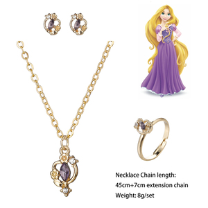 Conjunto de Joyería de Princesa con Circonitas para Mujer, Chapado en Oro, Diseño de Copo de Nieve, Corte Brillante Redondo, Engaste de Bisel, Lindo Regalo - Product Image 5