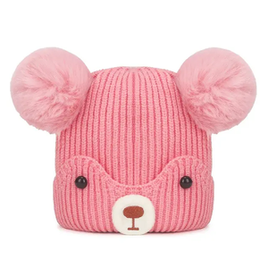 Gorro cálido de invierno a la moda para bebé, diseño de punto a la moda para niños con patrón liso, algodón suave, transpirable, a prueba de frío - Product Image 5
