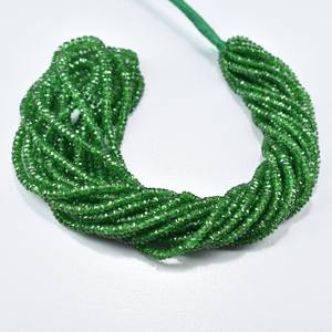 ลูกปัดหินอัญมณี tavorite เหลี่ยมเพชรพลอยขนาด2-5มม. ลูกปัดขัดแบบเจาะตรงกลางสำหรับทำเครื่องประดับขนาดใหญ่ - Product Image 1