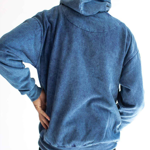 Pull-over à capuche en molleton de coton biologique pour hommes, sweat-shirt Tie Dye avec capuche personnalisée et teinte unie pour l'hiver - Product Image 2