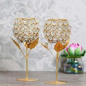 Porte-bougie en laiton rose pour la décoration de la maison et du bureau, pour les mariages, les fêtes et les événements, fabriqué en Inde, vente en gros - Product Image 6