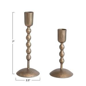 Juego de 3 candelabros de metal de aluminio chapado en oro Diseño elegante Decoración del hogar hecha a mano Iluminación y regalos - Product Image 6
