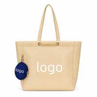 Sac fourre-tout en nylon imprimé chat, beige, sac à bandoulière, grande capacité, sac de transport décontracté pour les courses quotidiennes et les voyages