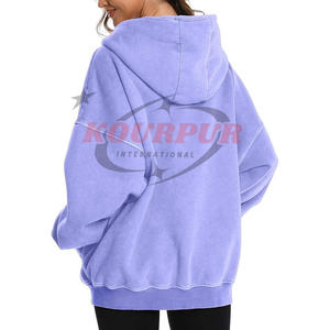 Sweat à capuche surdimensionné à manches longues de différentes couleurs avec fermeture éclair et poches Sweat à capuche design à prix raisonnable - Product Image 3