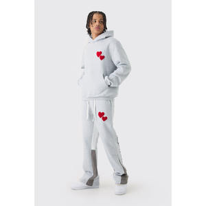 Chándal personalizado para hombre, Jersey de algodón de primera calidad 100%, sudaderas con capucha y pantalones de chándal, conjuntos para hombre, informal, sólido - Product Image 1