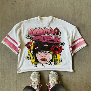 Trade Mfg T-shirt pour hommes personnalisé 100% coton tissu tricoté coupe ample et petit cou T-shirt personnalisé en polyester à la mode - Product Image 3