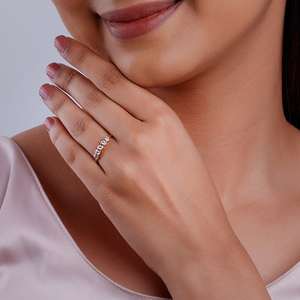 แหวนแฟชั่นโรแมนติกนิรันดร์แหวนทอง18K และโรสโกลด์ประดับเพชรฝังเพชรแหวนฟองเครื่องประดับทันสมัย - Product Image 2