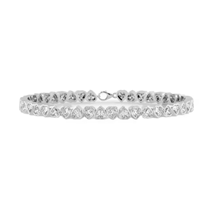 Moissanite Heart Cut Diamond Tennis Bracelet en oro amarillo Rosa Blanco VVS 925 Sterling Silver - Product Image 2