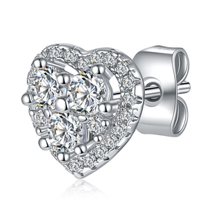 Customized Luxury Gold Plated VVS Moissanite <b>Earrings</b> Women's Heart Shape Diamond Stud Screw Back Fine Jewelry Cute Party Gifts - Product Image 6