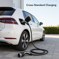 Câble de charge EV HUANLIANDA de type 2 à type 1, 7 kW, 32 A, 5 m, IEC 62196-2 SAE J1772, chargeur EV portable