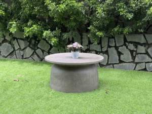 Mesa de Centro de Hormigón en Forma de Campana Contemporánea, Muebles Modernos para Sala de Estar, Jardín, Patio Exterior - Product Image 6