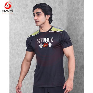 Logo personnalisé T-shirt croisé de haute qualité T-shirt en coton à séchage rapide Gym Sport pour hommes - Product Image 1